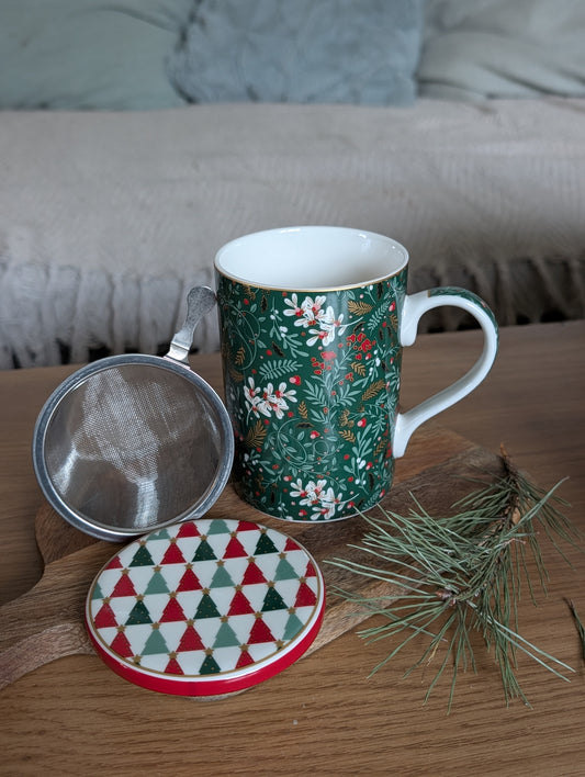 Tisanière fleurs de Noël