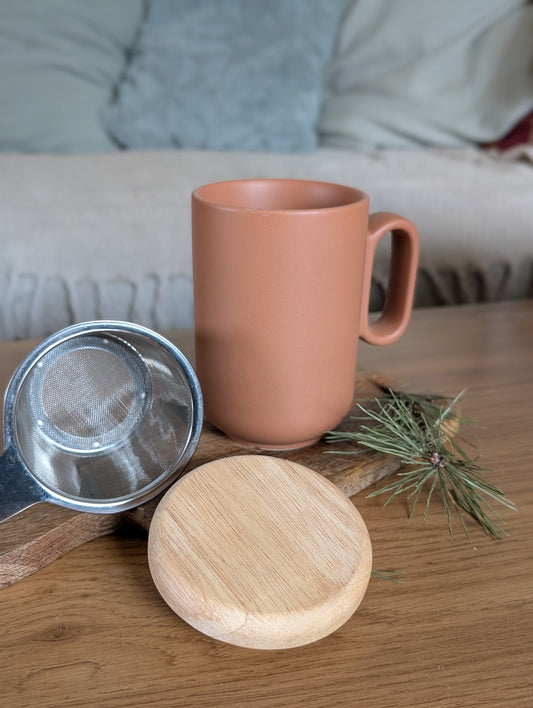 Tisanière en grès terracotta